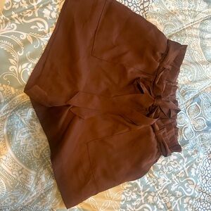 Women's Brown Tie-Waist Shorts